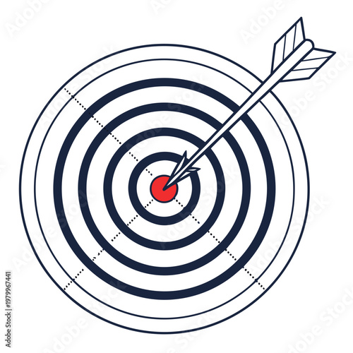 A target with an arrow hitting the bullseye