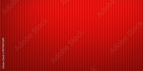 Textured red fabric background featuring a seamless striped pattern with vertical lines for theater curtains or decorative cloth material wallpaper design