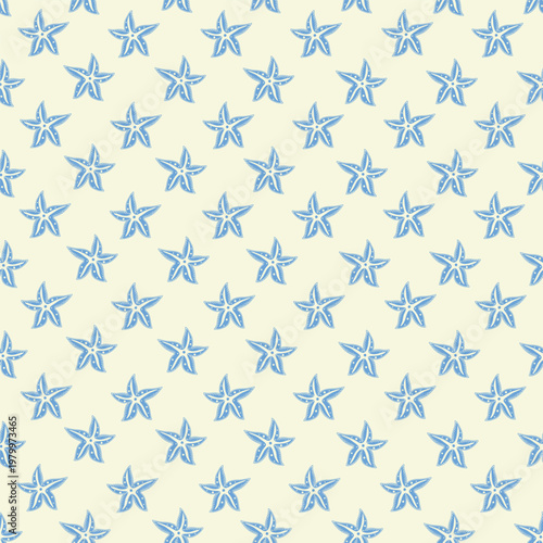 Star dot seamless pattern in beige and blue