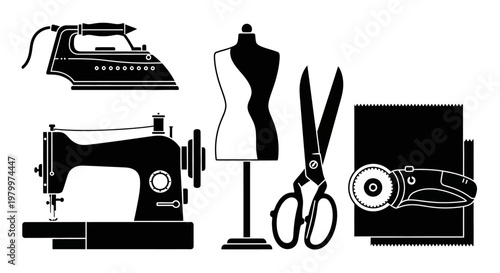 Professional Barber Shop Hairdressing Tools and Salon Styling Equipment Set - High Quality Adobe Illustrator Vector