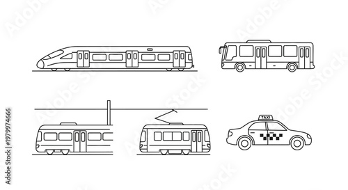 Detailed drawings of a city bus.