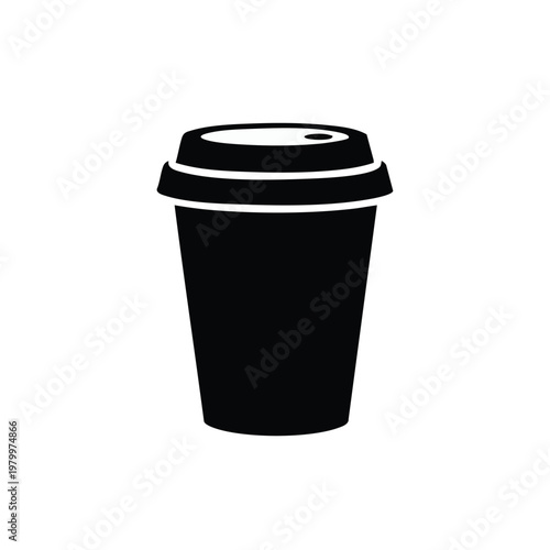 Black coffee cup, disposable cup, take away cup, coffee container