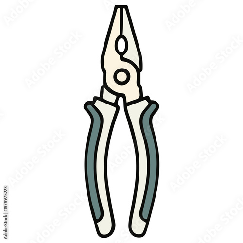 An illustration depicts pliers with a metallic sheen on a neutral background.