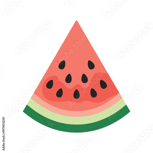 Watermelon Slice Vector Illustration – Fresh Summer Fruit Icon in Flat Style