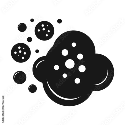 Black bacteria with holes microorganism cell
