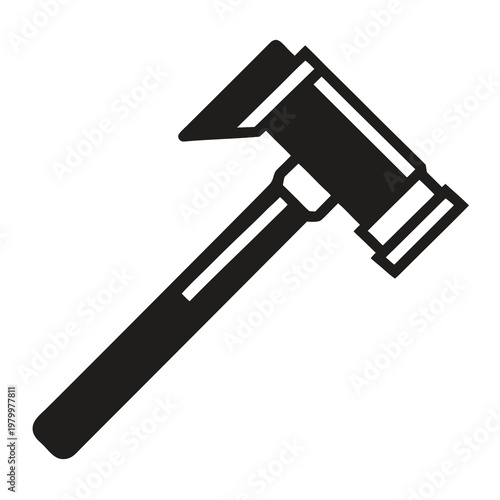 Black silhouette of a sledge hammer on white background black hammer tool construction