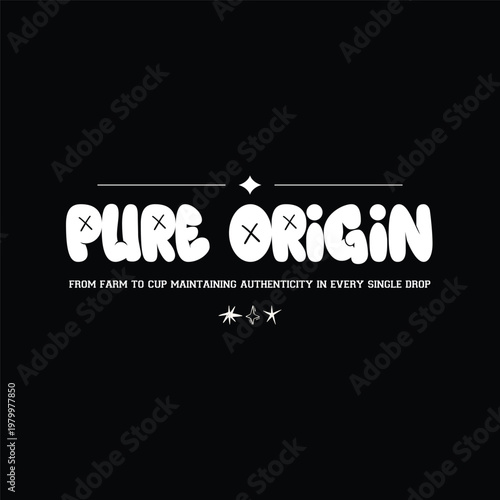 pure origin bubble graffiti streetwear typography t-shirt design