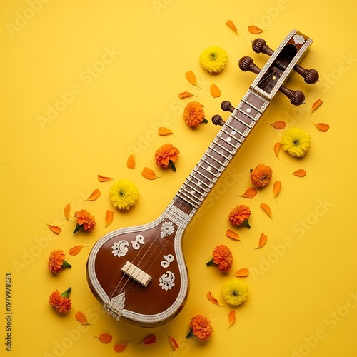 Tanpura with Marigolds - A Celebration of Indian Classical Music.