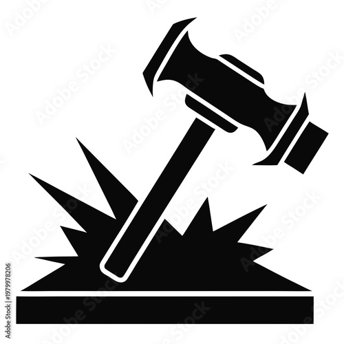 Hammer hitting block crash explosion