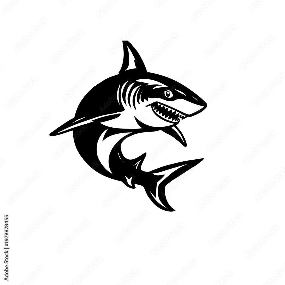 Obraz premium vector illustration of a shark