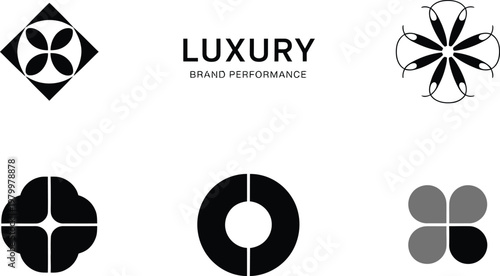 Collection of minimalist black logo templates for luxury corporate branding and professional business identity development