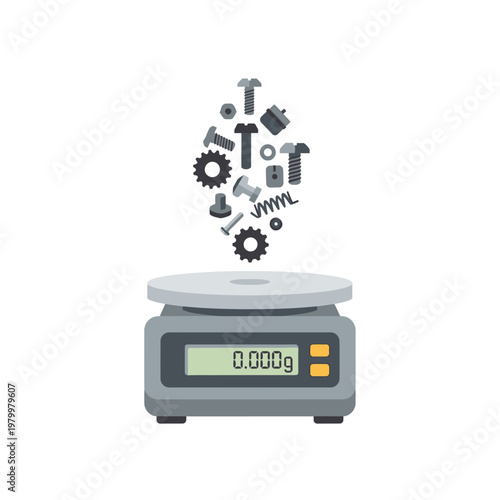 Digital Scale Measuring Small Hardware Parts, Screws, Nuts, Gears, Springs