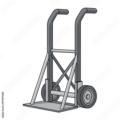 Hand Truck Dolly with Wheels for Moving Heavy Items, Industrial Trolley Cart