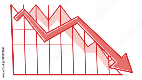 Pure Vector Illustration of a Stock Market Crash – Financial Crisis Concept