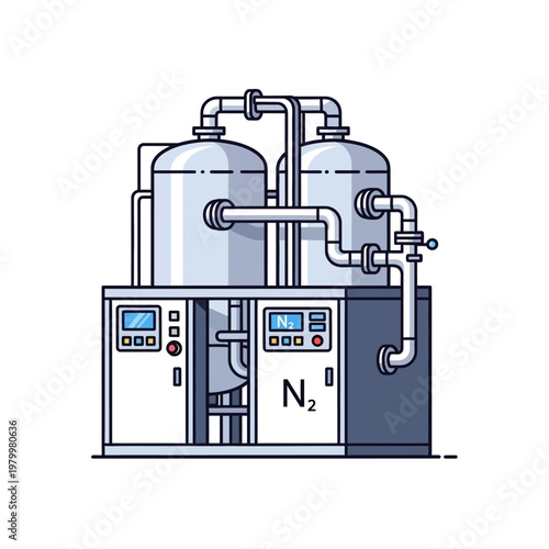 Industrial Nitrogen Generator Plant, Chemical Processing Equipment, Gas Production System