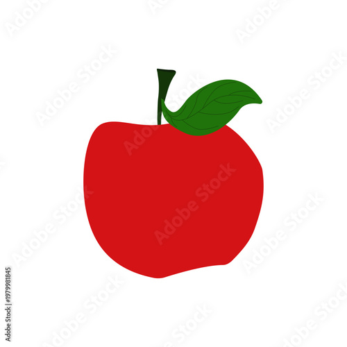 Vector illustration of a red apple on a white background