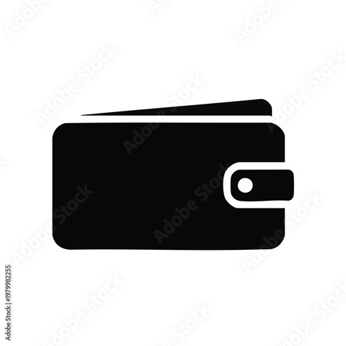 Black wallet icon, vector wallet symbol, money card holder, finance illustration