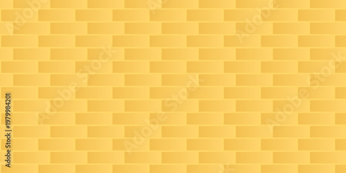 Gold brick wall background, flat vector illustration