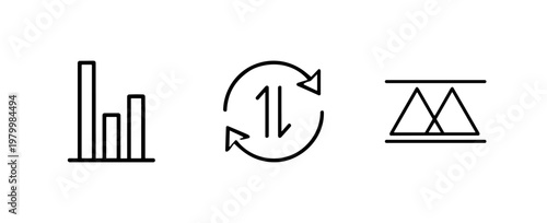 Black outline time and schedule management icon set