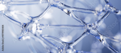 Fotografía Intricate liquid glass cellular pattern, resembling organic structures, cosmetic