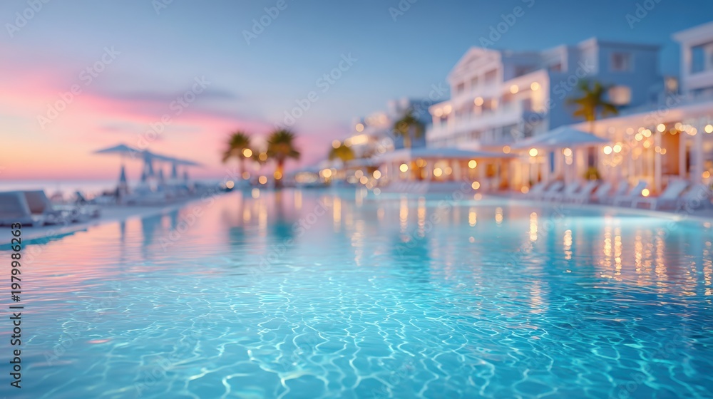 Fototapeta premium Tropical style resort blur with summer vacation and relaxation
