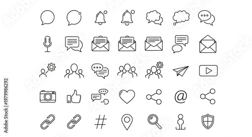 Collection of social media icons.