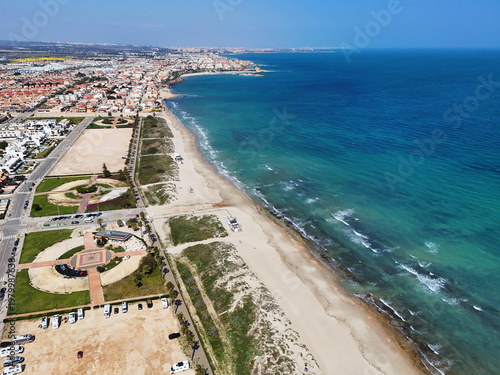 Aerial view of Torre de la Horadada coastline. Costa Blanca, Spain