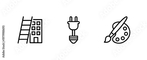 Minimalist light bulb innovation and idea icons set