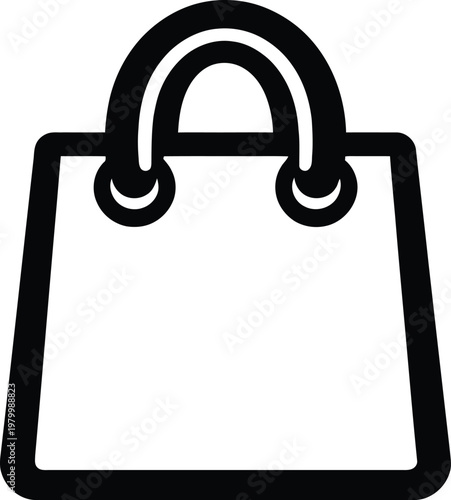 Minimalist shopping bag line icon for retail business and commercial e-commerce use