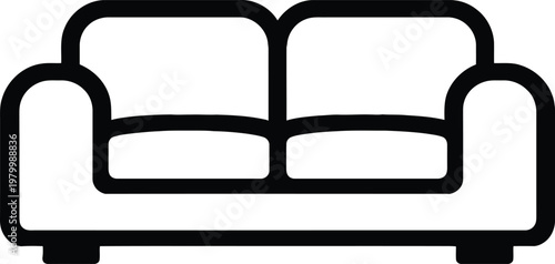 Comfortable living room sofa icon for interior design and home furniture decoration