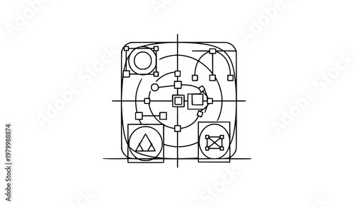 Prototyping process line icon vector creative design symbol
