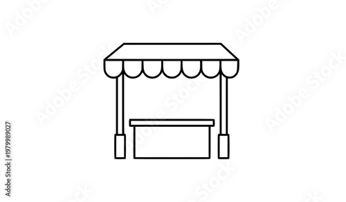 Stall icon vector minimal market booth outline