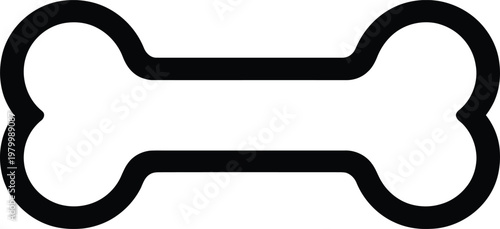 Dog bone silhouette, pet chew toy outline on transparent background black design