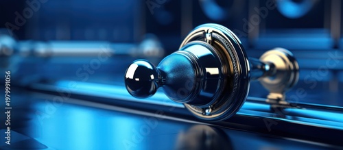 Precision engineering meets futuristic design in this sleek metallic control interface.