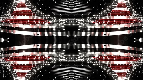 Red and White Cyber Strobe Carousel Kaleidoscope Background VJ Loop in 4K