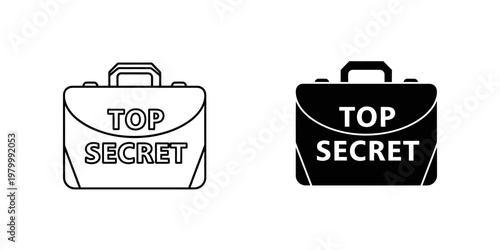 top secret classified document briefcase vector illustration flat design