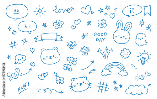 Scribble doodle hand drawn messy ink strokes set. Freehand lines and shapes. Hand drawn pencil curves and black marker swirl, pen sketch