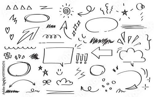 Hand Drawn Doodle Elements Collection sketch drawing