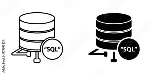 sql database server comparison upgrade and migration vector illustration