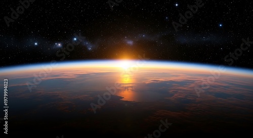 Sunrise Over Earth - A Breathtaking View from Space.