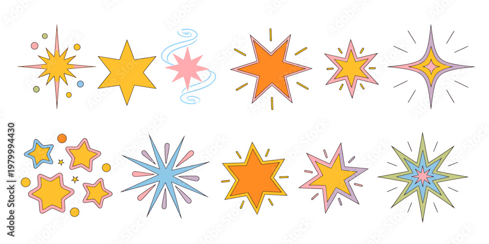 Obraz premium colorful cartoon starburst explosion effects