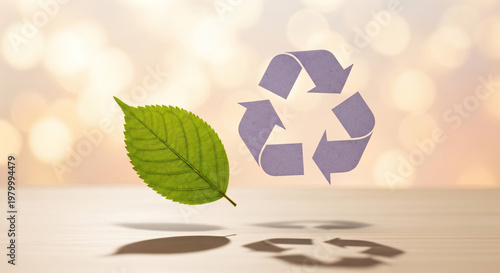 Green Leaf Recycle Symbol Eco Sustainability Concept