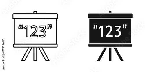 two digital counter displays showing number 123 vector illustration