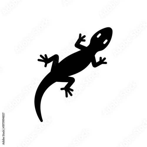 Black silhouette of a lizard