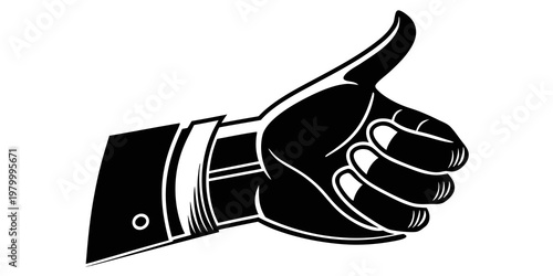 Professional thumbs up gesture illustration in graphic style with approval positive feedback illustration business excellence achievement customer satisfaction excellent motivation
