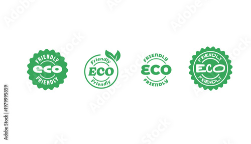 Eco friendly badge stamp logo, ecological environmental, ecology emblem