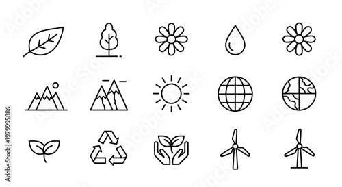 Eco friendly icons and symbols.