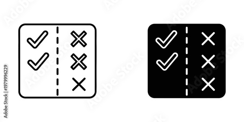 checklist approval and rejection checkboxes flat design vector illustration