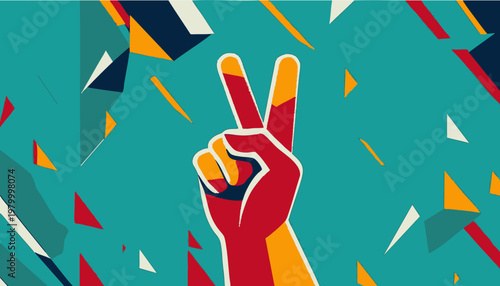 Modern Art Victory Concept Vector