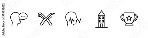 Communication and speech line icon set for interface design